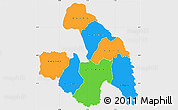 Political Simple Map of Touba, single color outside