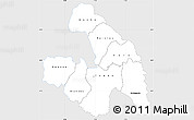 Silver Style Simple Map of Touba, single color outside