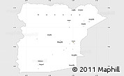 Silver Style Simple Map of Vavoua, single color outside