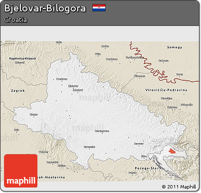 Classic Style 3D Map of Bjelovar-Bilogora