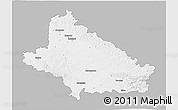 Gray 3D Map of Bjelovar-Bilogora, single color outside