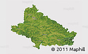 Satellite 3D Map of Bjelovar-Bilogora, cropped outside