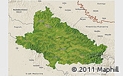 Satellite 3D Map of Bjelovar-Bilogora, shaded relief outside