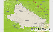 Shaded Relief 3D Map of Bjelovar-Bilogora, physical outside