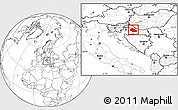 Blank Location Map of Bjelovar-Bilogora, within the entire country