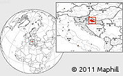 Blank Location Map of Bjelovar-Bilogora, highlighted country, within the entire country