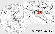 Blank Location Map of Bjelovar-Bilogora, highlighted country