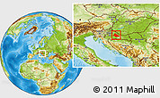 Physical Location Map of Bjelovar-Bilogora