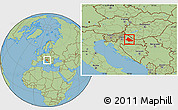 Savanna Style Location Map of Bjelovar-Bilogora