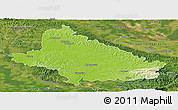 Physical Panoramic Map of Bjelovar-Bilogora, satellite outside