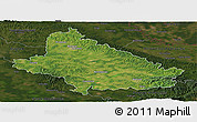 Satellite Panoramic Map of Bjelovar-Bilogora, darken