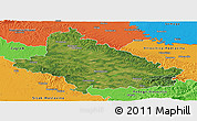 Satellite Panoramic Map of Bjelovar-Bilogora, political outside