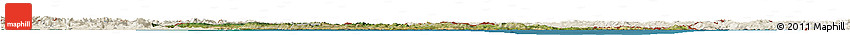 Satellite Horizon Map of Croatia, shaded relief outside, satellite sea