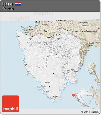 Classic Style 3D Map of Istra