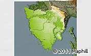 Physical 3D Map of Istra, darken