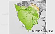 Physical 3D Map of Istra, desaturated