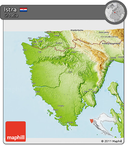 Physical 3D Map of Istra
