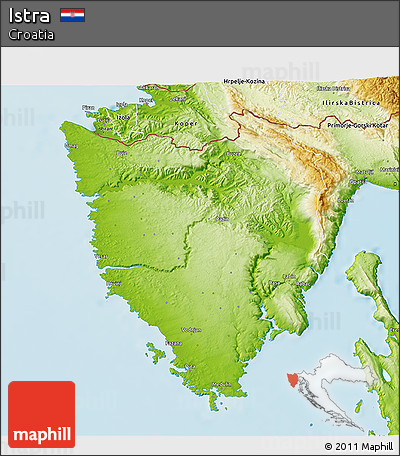 Physical 3D Map of Istra