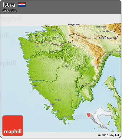Physical 3D Map of Istra