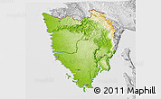 Physical 3D Map of Istra, lighten, desaturated