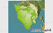 Physical 3D Map of Istra, satellite outside