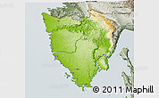 Physical 3D Map of Istra, semi-desaturated