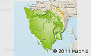 Physical 3D Map of Istra, shaded relief outside