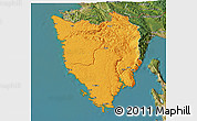 Political 3D Map of Istra, satellite outside