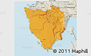 Political 3D Map of Istra, shaded relief outside