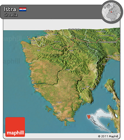 Satellite 3D Map of Istra