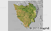 Satellite 3D Map of Istra, lighten, desaturated