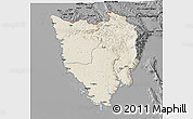 Shaded Relief 3D Map of Istra, darken, desaturated
