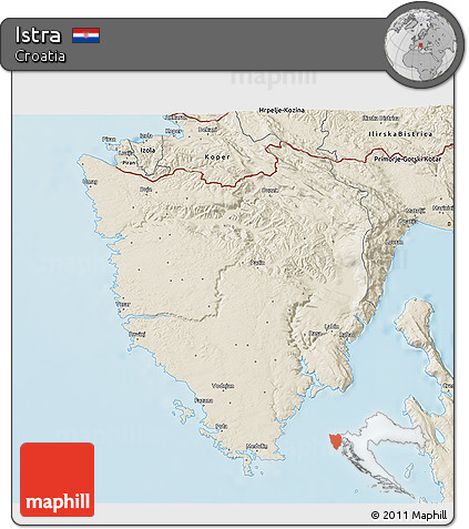 Shaded Relief 3D Map of Istra