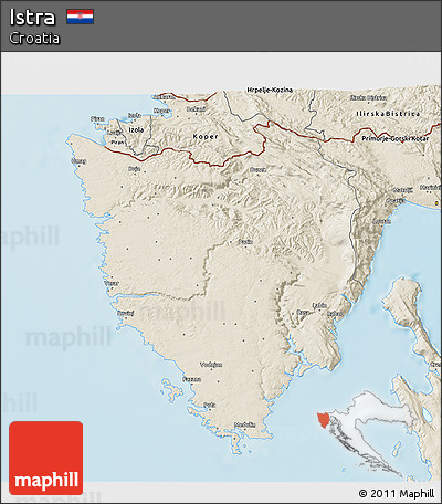 Shaded Relief 3D Map of Istra