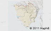 Shaded Relief 3D Map of Istra, lighten, semi-desaturated