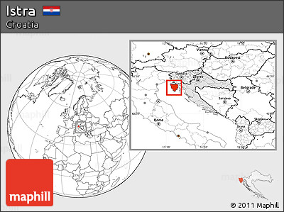 Blank Location Map of Istra, highlighted country, within the entire country