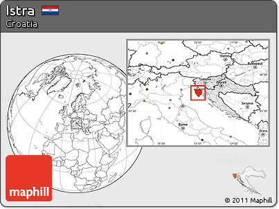 Blank Location Map of Istra, highlighted country