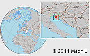 Gray Location Map of Istra, within the entire country