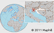 Gray Location Map of Istra, highlighted country, within the entire country