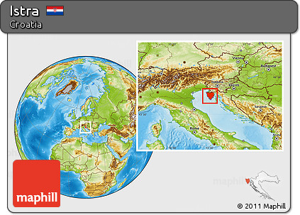 Physical Location Map of Istra