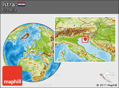 Physical Location Map of Istra