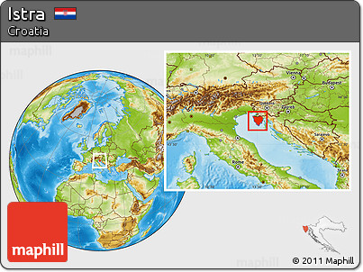 Physical Location Map of Istra