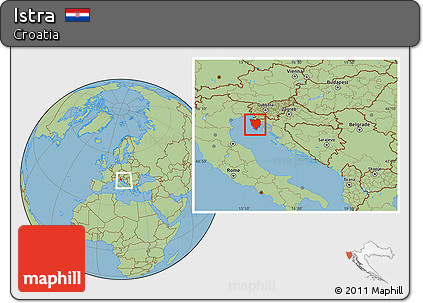 Savanna Style Location Map of Istra, within the entire country