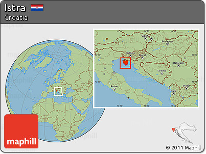 Savanna Style Location Map of Istra, within the entire country