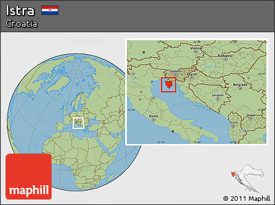 Savanna Style Location Map of Istra, within the entire country