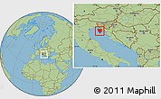 Savanna Style Location Map of Istra, within the entire country