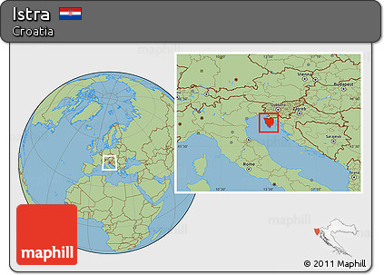 Savanna Style Location Map of Istra