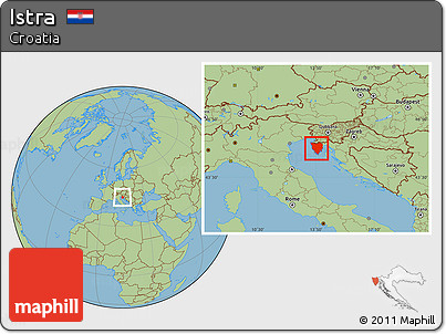 Savanna Style Location Map of Istra