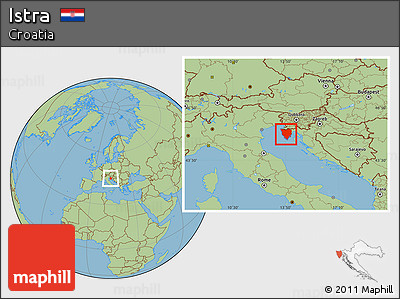 Savanna Style Location Map of Istra