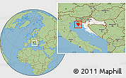 Savanna Style Location Map of Istra, highlighted country, within the entire country